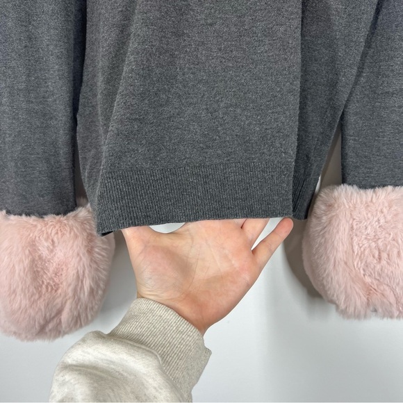 Milly Faux Fur Poof Sleeve Pullover Size Medium - Picture 7 of 14